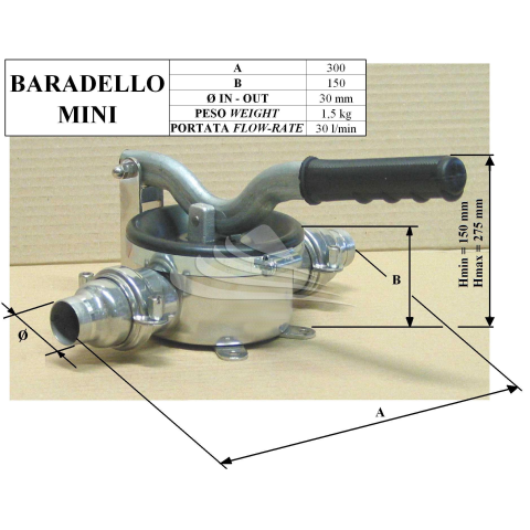 BINDA POMPA BARADELLO MINI A AISI 304 AT