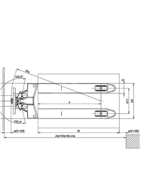 PRAMAC GS25S2 - Disegno tecnico con vista dall'alto