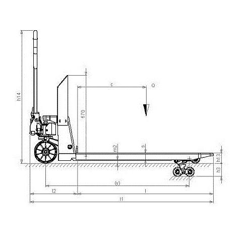 PRAMAC PX20 - Technical drawing with profile view