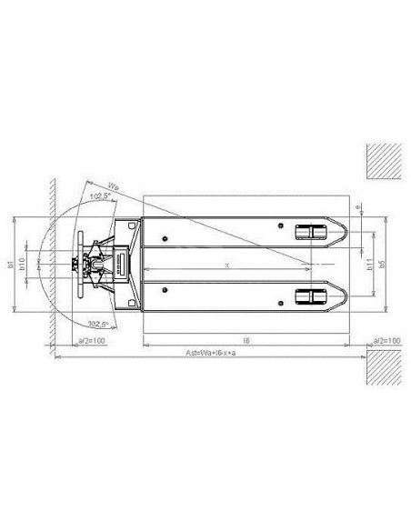 PRAMAC PX20 - Disegno tecnico con vista dall'alto