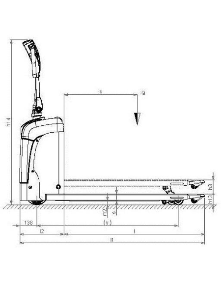 PRAMAC CX12 - Disegno tecnico con vista di profilo
