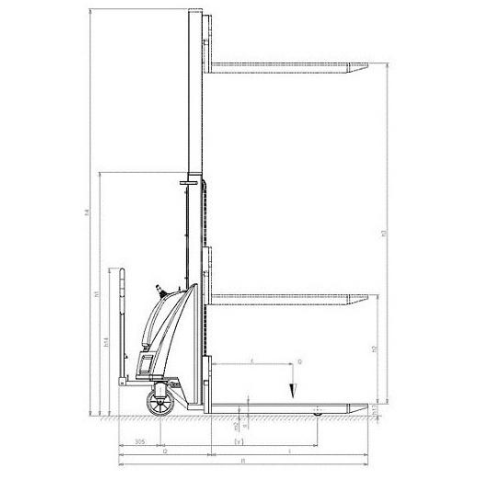 PRAMAC TX10/20 - Technical drawing with profile view