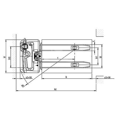 PRAMAC RX10/16 - Disegno tecnico con vista dall'alto