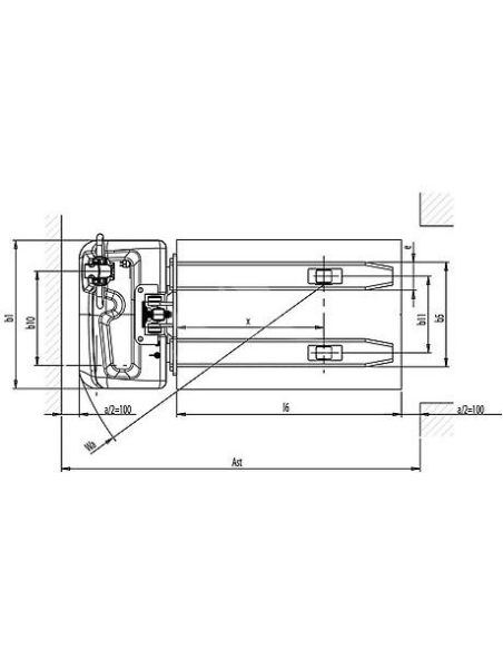 PRAMAC RX10/16 PLUS - Disegno tecnico con vista dall'alto
