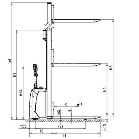 PRAMAC GX12/35 EVO - Technical drawing with profile view