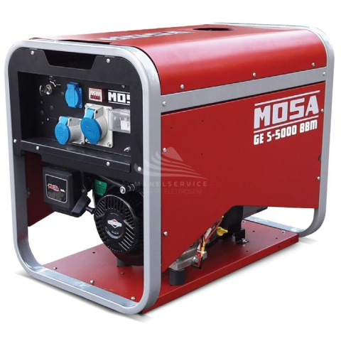 MOSA GE S-5000 BBM, AVR - Gruppo elettrogeno portatile e cofanato con potenza monofase da 3.6 KW