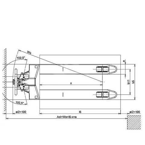 PRAMAC GS25S4 - Disegno tecnico con vista dall'alto