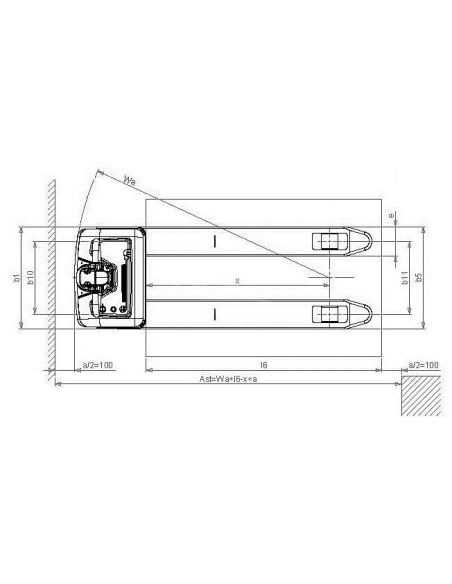 PRAMAC CX12 GEL - Disegno tecnico con vista dall'alto