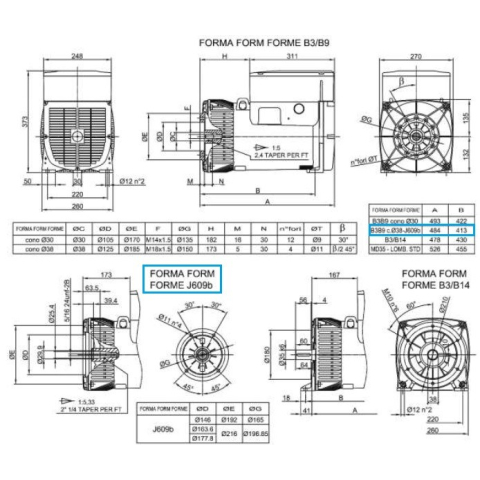 LINZ E1C13M E/2 Alternatore Monofase 115/230V 18 kVA 50 Hz senza spazzole