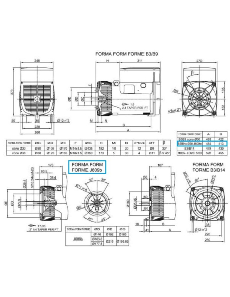 LINZ E1C13M E/2 Alternatore Monofase 115/230V 18 kVA 50 Hz senza spazzole