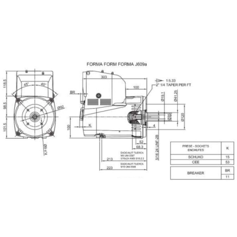 LINZ SPE10M G Single-phase alternator 230V 4.5 kVA 50 Hz AVR