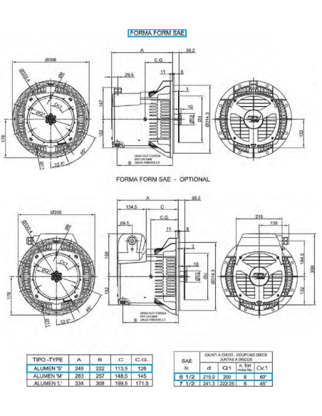 LINZ ALUMEN-X SB Single-phase alternator 3.5 kVA 50 Hz without Damping Cage