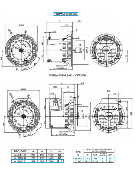 LINZ ALUMEN-X LE Single-phase alternator 8 kVA 60 Hz without Damping Cage