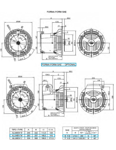 LINZ ALUMEN MD Single-phase alternator 6 kVA 60 Hz with Damping Cage