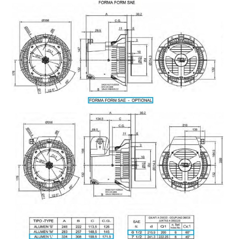 LINZ ALUMEN LE Single-phase alternator 8 kVA 60 Hz with Damping Cage