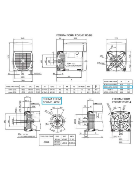 LINZ E1S13S C/2 Three-phase alternator 230V/400V 16 kVA 50 Hz Compound