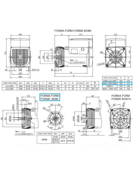 LINZ E1S13M D/4 Three-phase alternator 4 poles 16 kVA 60 Hz Compound
