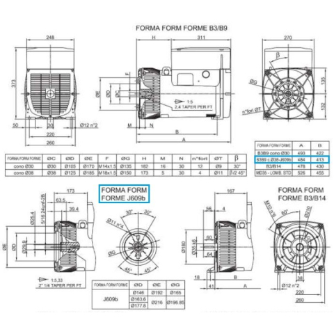LINZ E1S13M F/4 Alternatore Trifase 4 poli 24 kVA 60 Hz Compound