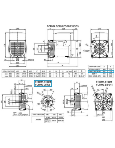 LINZ E1X13S C/4 Three-phase alternator 4 poles 10 kVA 50 Hz AVR