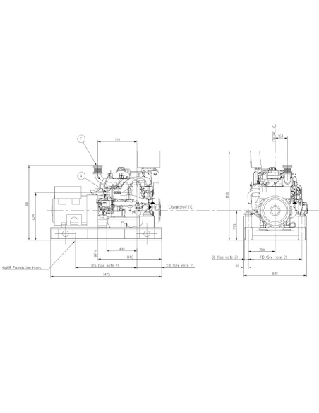 NEF Series GM N40R 40 KVA Marine Genset