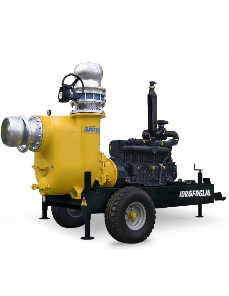 IDROFOGLIA MK50-150-SP MOTOMPOMPA AUTOADESCANTE CON CARRELLO TRAINO STRADALE