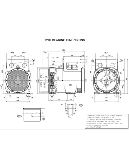 MECC ALTE ECP34-2S/4 C-TYPE THREE PHASE ALTERNATOR 100 KVA AVR