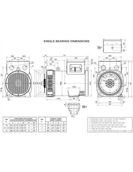 MECC ALTE ECP34-1L/4 C-TYPE THREE PHASE ALTERNATOR 150 KVA AVR