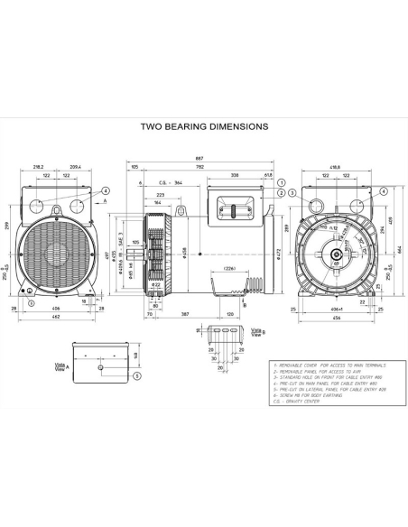 MECC ALTE ECP34-2L/4 C-TYPE ALTERNATORE TRIFASE 165 KVA AVR