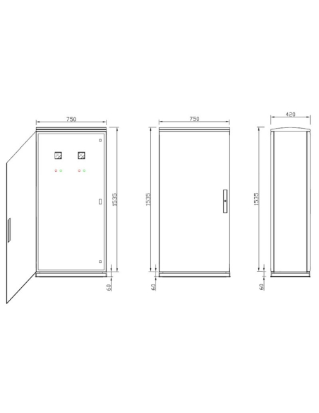QUADRO PER TELECOMMUTAZIONE TRA GE 300KVA-400KVA