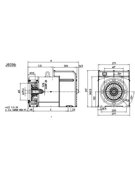 MECC ALTE ECP3-2L/2 THREE PHASE ALTERNATOR 19 KVA AVR 3000 RPM