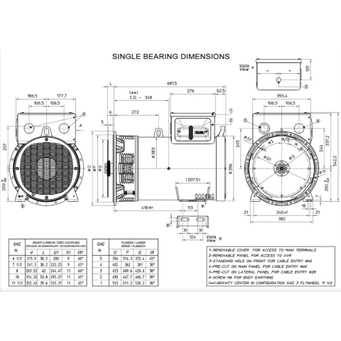 MECC ALTE ECP32-2L/4 C-TYPE THREE PHASE ALTERNATOR 82.5 KVA AVR