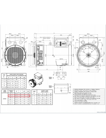 MECC ALTE ECP32 2S/4 C-TYPE ALTERNATORE TRIFASE 45 KVA AVR