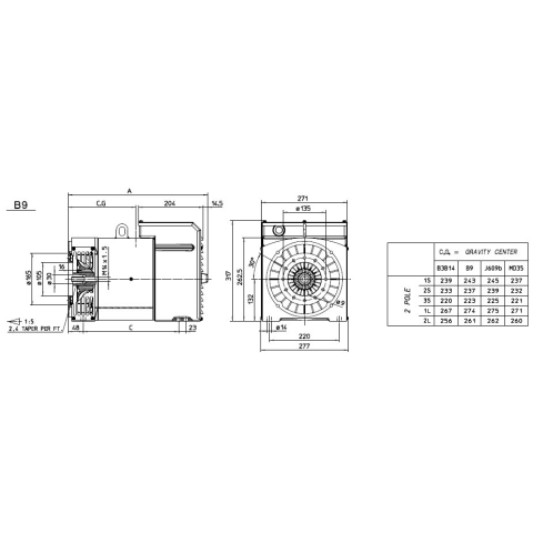 MECC ALTE ECP3-3S/2 ALTERNATORE TRIFASE 12.5 KVA AVR