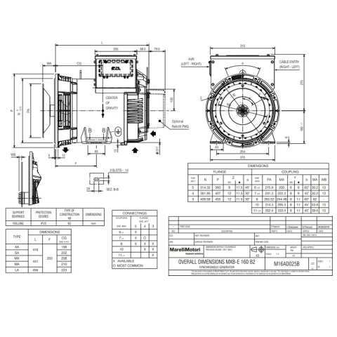 MARELLIMOTORI ALTERNATOR 15KVA MXB-E 160 MX4