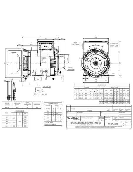 MARELLIMOTORI ALTERNATOR 17,5KVA MXB-E 160 MA4