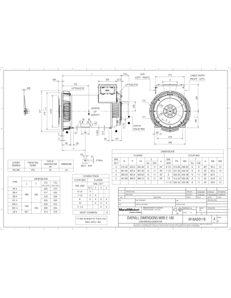 MARELLIMOTORI ALTERNATOR 25KVA MXB-E 180 XS4