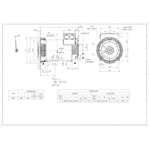 MARELLIMOTORI ALTERNATOR 30KVA MXB-E 180 XB4
