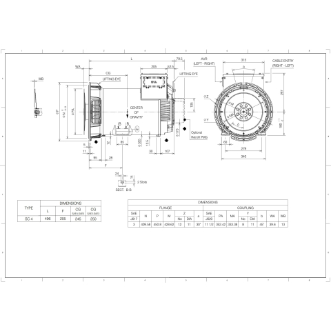 MARELLIMOTORI ALTERNATORE 34KVA MXB-E 180 SB4