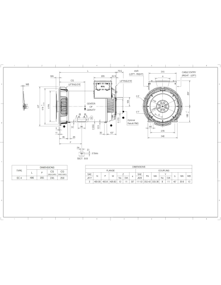 MARELLIMOTORI ALTERNATOR 40KVA MXB-E 180 SC4
