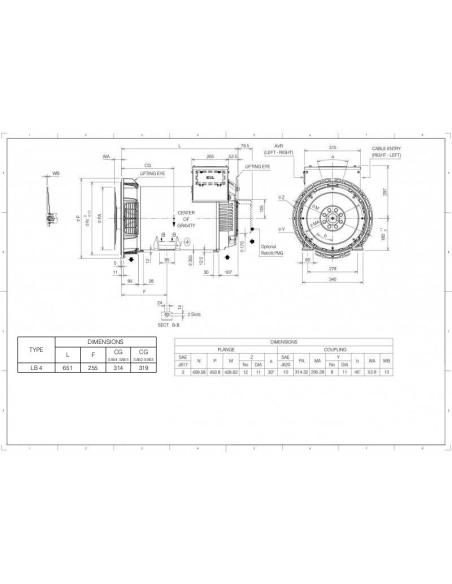 MARELLIMOTORI ALTERNATOR 50KVA MXB-E 180 MC4