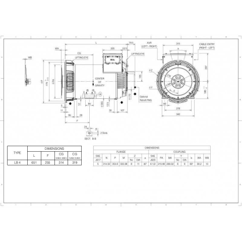 MARELLIMOTORI ALTERNATOR 50KVA MXB-E 180 MC4