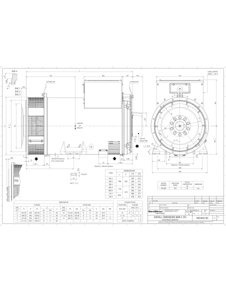 MARELLIMOTORI ALTERNATORE 50KVA MXB-E 180 MC4