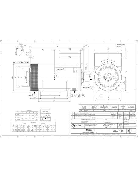MARELLIMOTORI ALTERNATOR 350KVA MJB 315 SB4