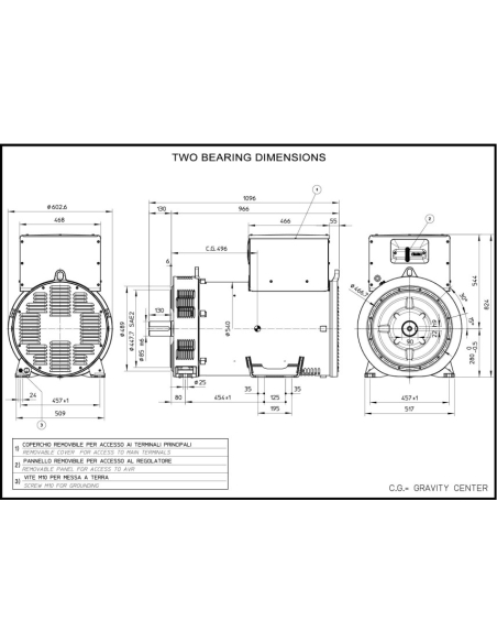 MECC ALTE ECP32 1S/4 C-TYPE THREE PHASE ALTERNATOR 37.5 KVA AVR