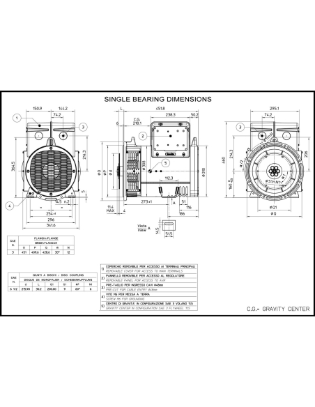 MECC ALTE ECP28-4 THREE PHASE ALTERNATOR AVR