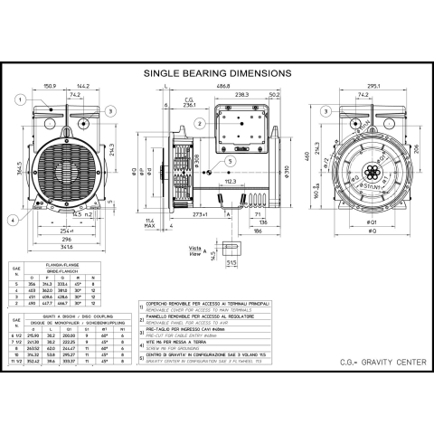MECC ALTE ECP28-4 THREE PHASE ALTERNATOR AVR