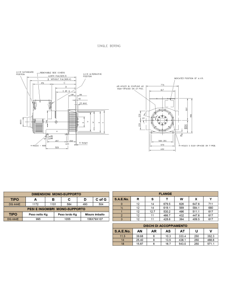 BELTRAME DINGOL DG444C Alternatore Trifase 250 kVA AVR