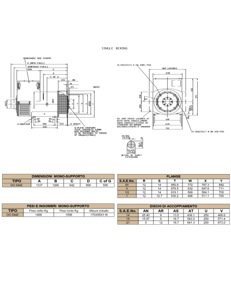 BELTRAME DINGOL DG444C Alternatore Trifase 250 kVA AVR
