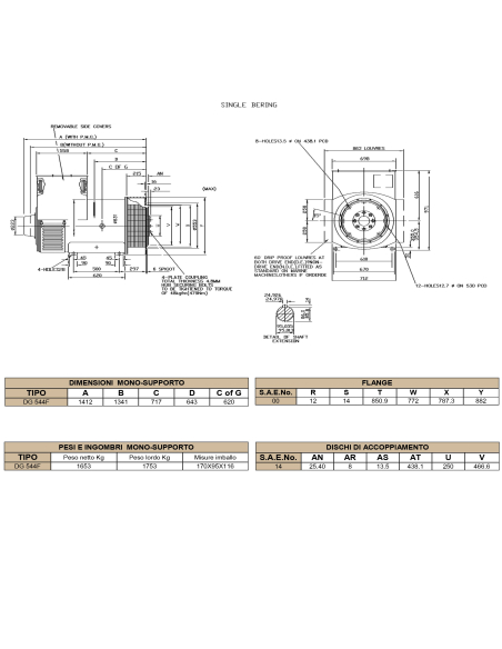 BELTRAME DINGOL DG444C Three-phase Alternator 250 kVA AVR