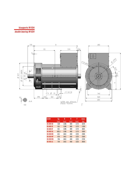 SINCRO THREE PHASE ALTERNATOR SK450